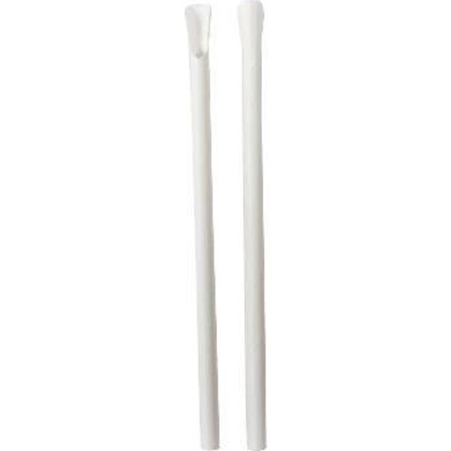 Diverse Sugerør med spade/ske Papir 125 stk Ø8x210 mm, Hvid