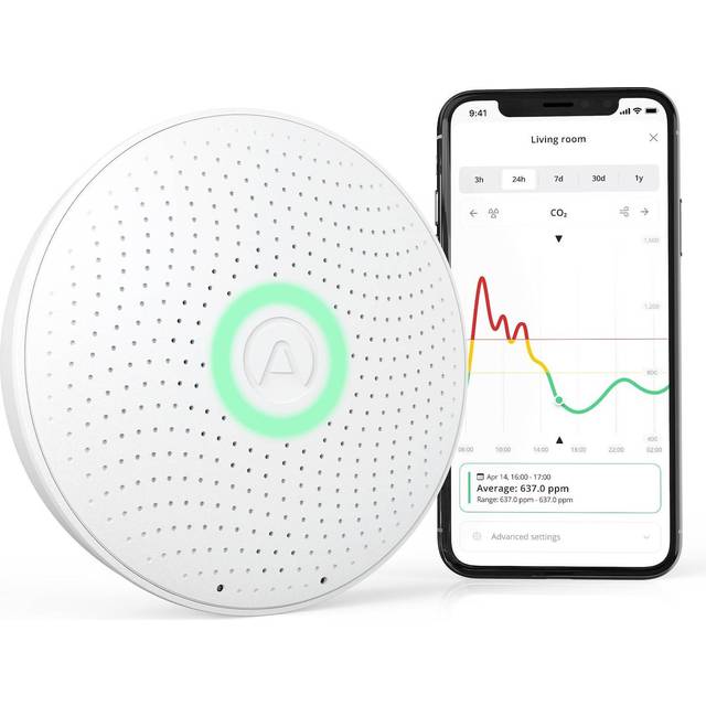 Airthings Wave Plus Indoor Air Quality Monitor with Radon Detection and App Integration