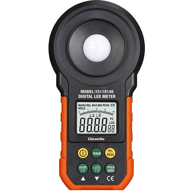 Diesella luxmeter for måling af alm. lys- led lysintensitet