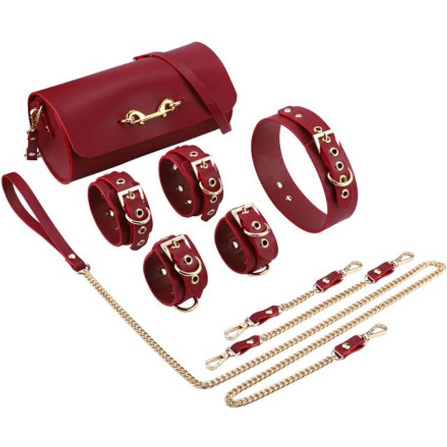 Kiotos BDSM Deluxe 5 Item Bondage Sæt Red