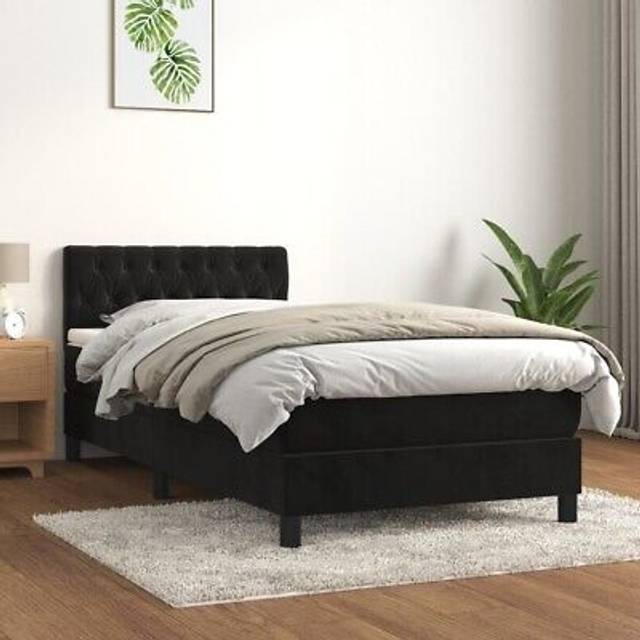 vidaXL 90x200 sort fløjl