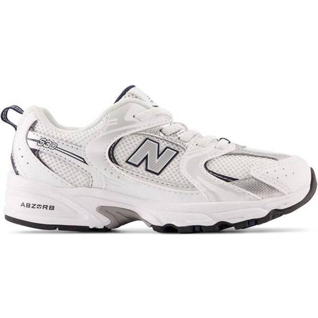 New Balance Little Kid's 530 Bungee - White/Natural Indigo/Silver Metallic