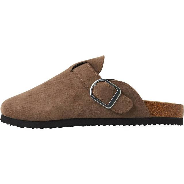 Name It Kid's Faux Suede Mules - Taupe Gray