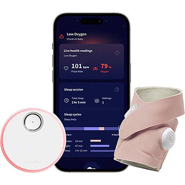 Owlet Baby Monitor with Pulse Oximeter Dream Sock Dusty Rose