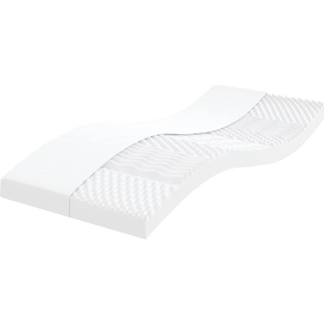 vidaXL 90x190 cm 7 Zoner Hårdhed 20 ILD Hvid Skummadras