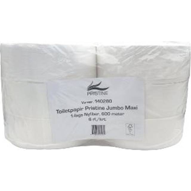 Pristine Toiletpapir Jumbo Maxi 1-lags Ø27 6 rl/krt