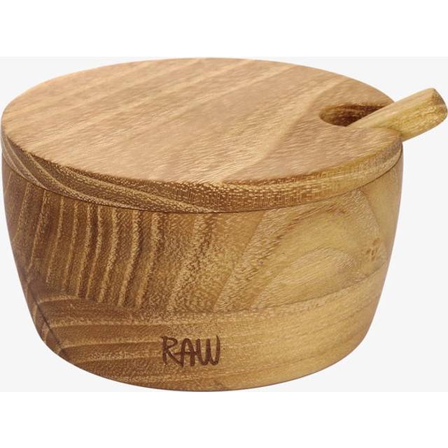 aida RAW Teak Saltkar Med Låg Og Ske Saltskål