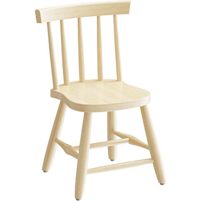Børnestol Enkel 3172 Klarlakeret Massiv Birk 330mm
