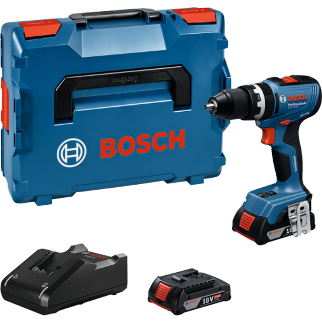Bosch GSB 18V-65 Slagboremaskine 2x5Ah Batteri og L-BOXX