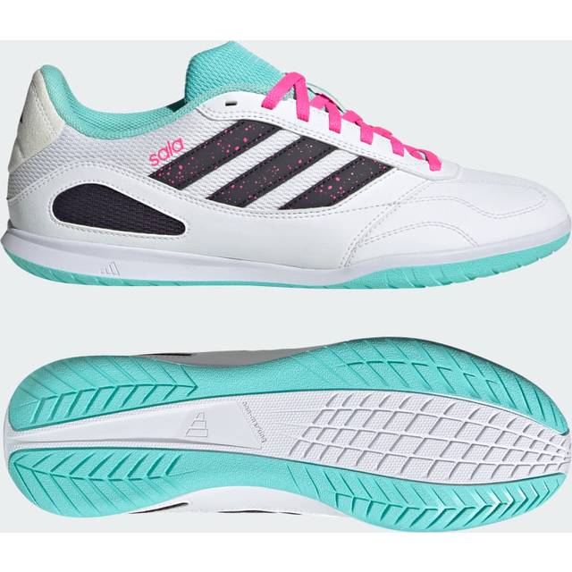 adidas Super Sala Competition 3 Indendørsstøvler - Hvid/Sort/Turkis Børn