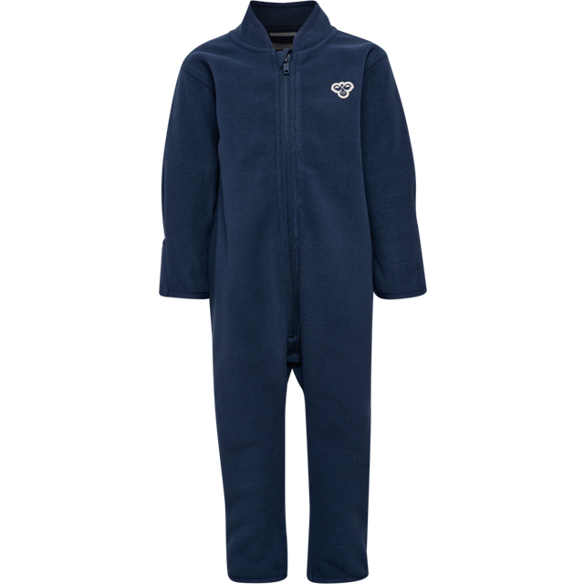 Hummel HmlMini Fleece Zip Suit Bee - Mørkeblå/Hvid