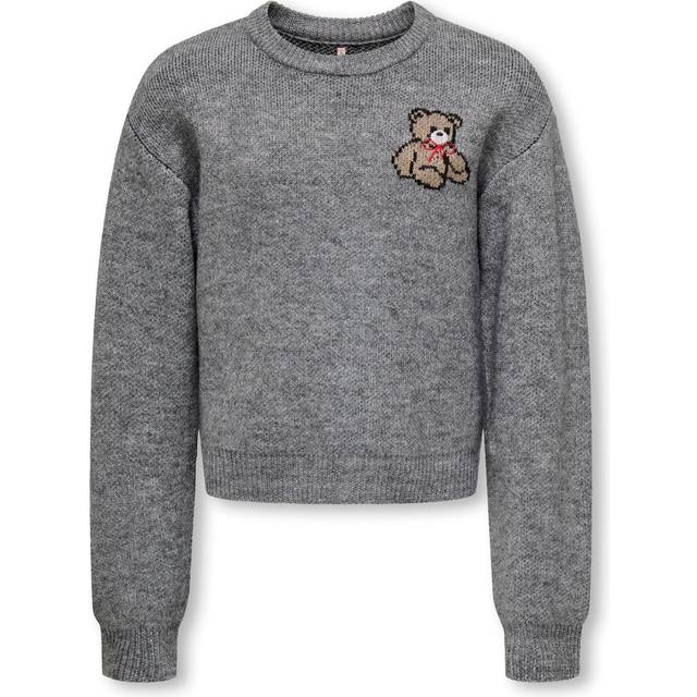 Only Kogteddy Pullover Teddy - Medium Grey Melange