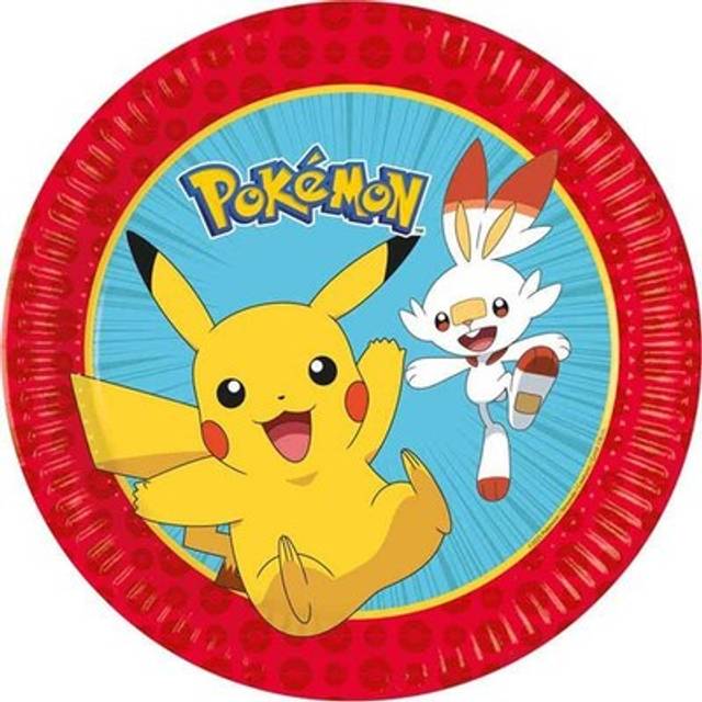 Pokémon Decorata Party Paptallerkner 8-Pak 23 cm 8 Stk