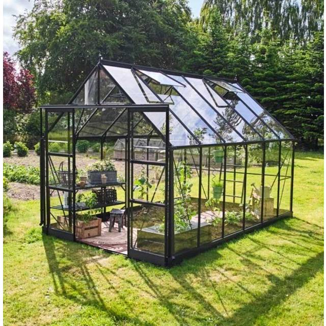 Halls Icon 8 Drivhus 9.7 M2 Sort 3mm Hærdet Glas