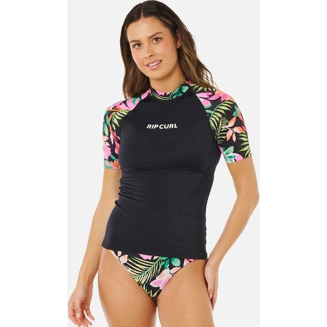Rip Curl Molokai S/S Floral Insert Lycra Dame - Black