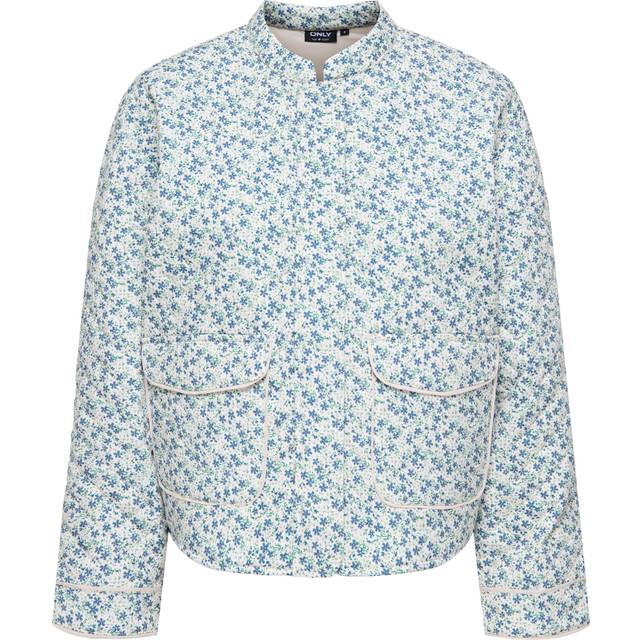 Only Onlhallie Quilted Jacket Otw Noos Cloud Dancer - Blue