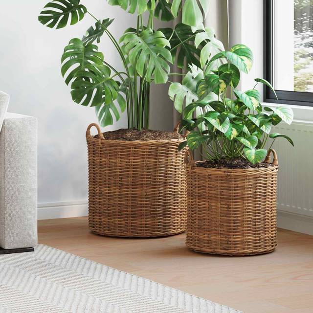 vidaXL Plantekurv Rattan