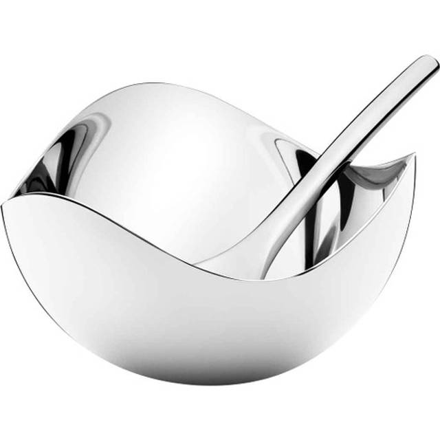 Georg Jensen Bloom ske med Saltskål 7cm