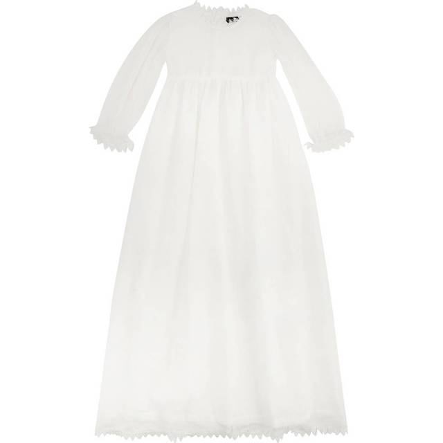 Jocko Dåbskjole i Tyl med Prikket Vævning - Offwhite (L-0033433-1002_10)